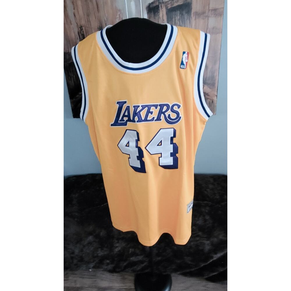 Mitchell & Ness Jerry West #44 Lakers Hardwood Classics Jersey Size 48 XL Yellow